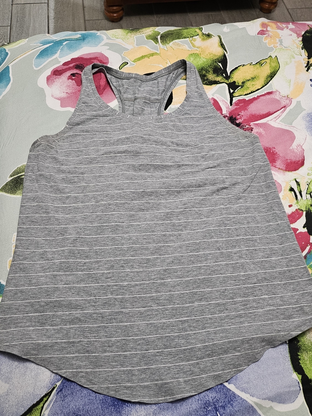 lululemon athletica Gray Striped Racerback Tank